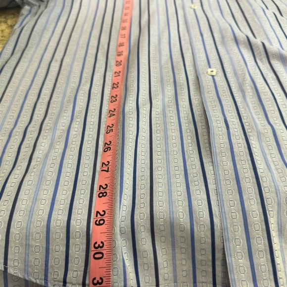 Bugatchi Men Shaped Fit XL- LS Dress Shirt in Blue Pattern - Picture 7 of 12